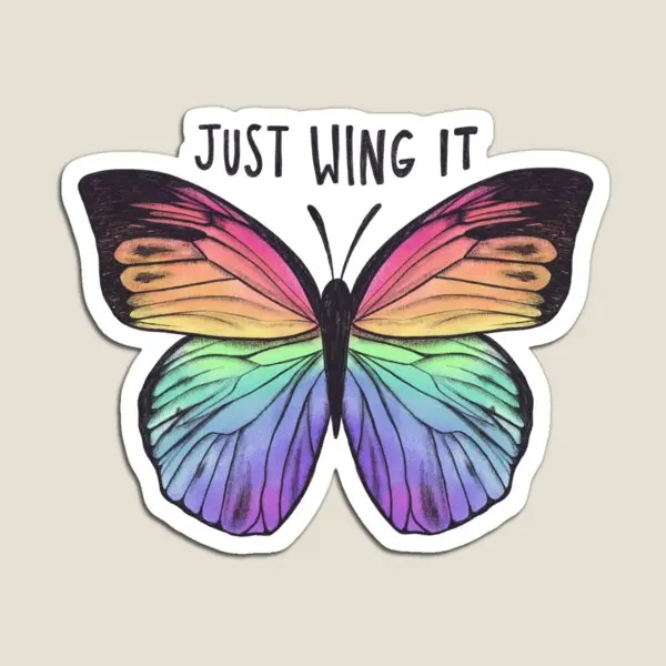 

Just Wing It Magnet Refrigerator Home Stickers Children Toy Funny Colorful Kids Baby Cute for Fridge Organizer Magnetic Decor