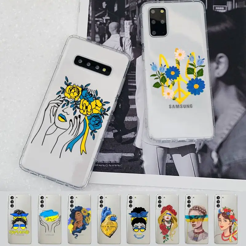 

YNDFCNB Ukraine Flag girl Phone Case for Samsung A51 A52 A71 A12 for Redmi 7 9 9A for Huawei Honor8X 10i Clear Case