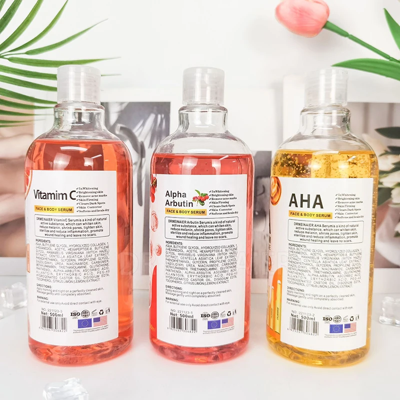 500 мл AHA гиалуроновая витамин С арбутин сыворотка для лица и тела корректор темных