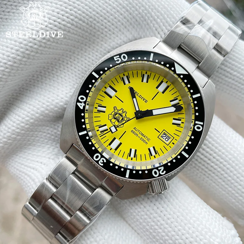 

Механические наручные часы Steeldive SUB300T, тонкие водонепроницаемые швейцарские Супер Светящиеся автоматические часы для дайвинга NH35 20 бар