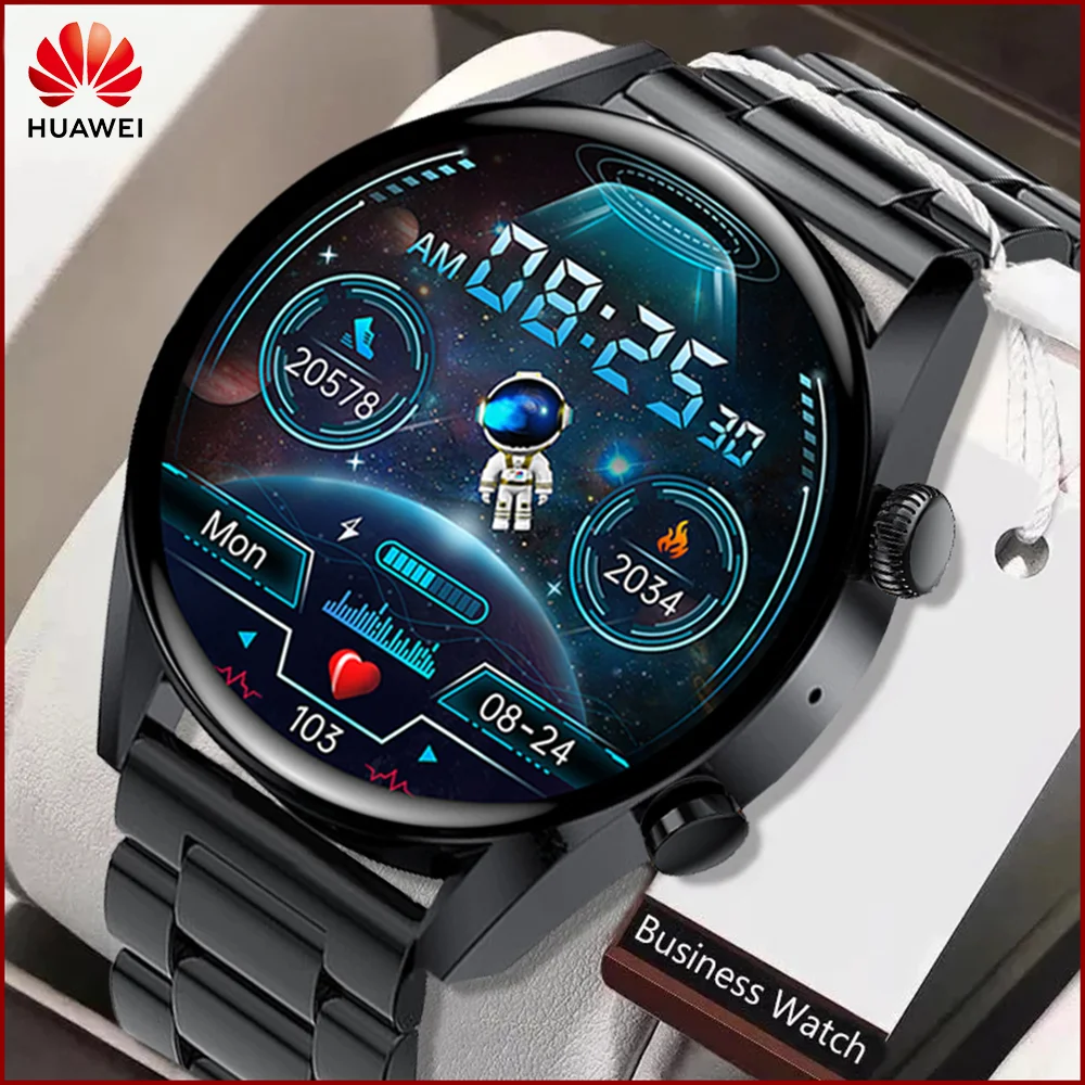 

Huawei NFC Smartwatch Men AMOLED 390*390 HD Screen Always display the time Bluetooth Call IP68 Waterproof Smart Watch