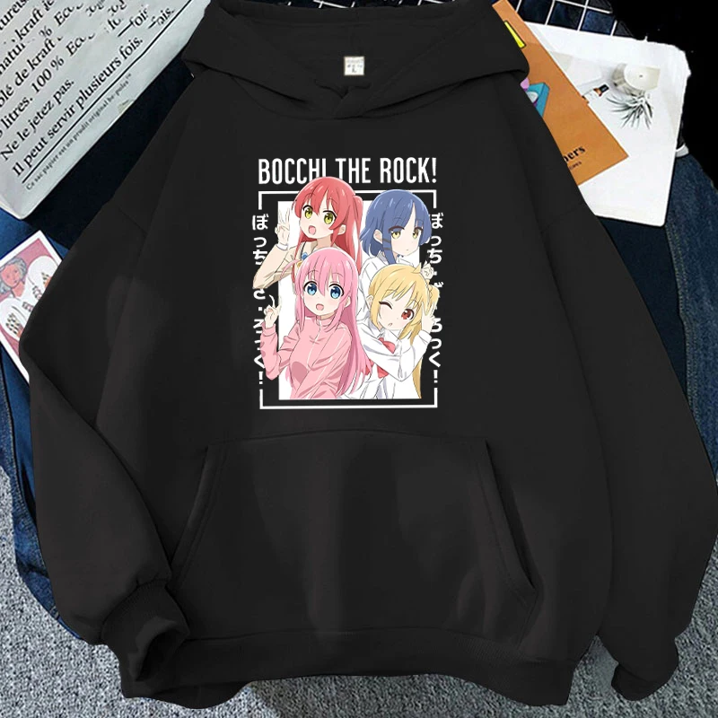 Новые модные осенние и зимние толстовки в стиле аниме Bocchi The Rock забавные с