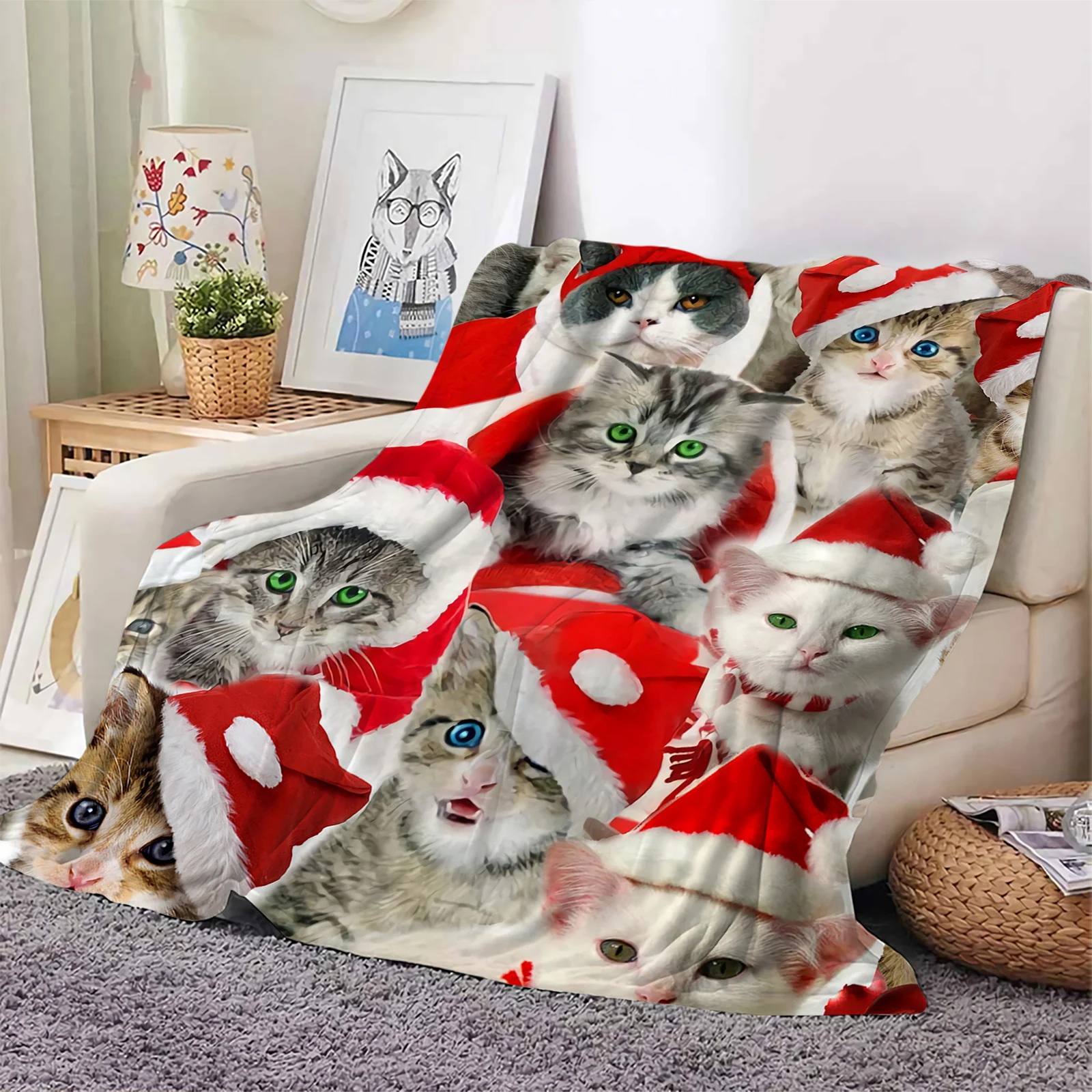 

Одеяло Фланелевое с 3D рисунком животных, для офиса