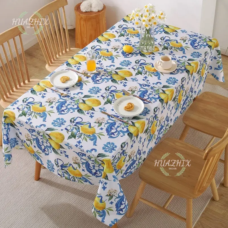 

Lemon Print Kitchen Tablecloth Holiday Decoration Nordic Style Home Rectangular Tea Anti-fouling Waterproof Thickened Table Mat