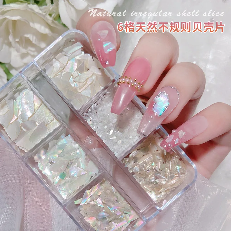 6 сеток/коробка натуральный нерегулярный кусочек ракушек чешуйки подвески для