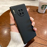 for huawei mate 40 30 p40 pro rs p50 pocket case luxury carbon fiber matte ultra thin frosted lens protection shockproof cover
