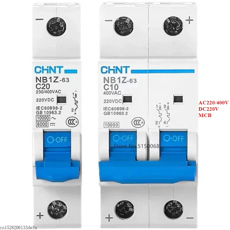 CHINT NB1Z-63 AC DC 220V 400V Circuit Breaker MCB Solar Energy Photovoltaic Household Air Switch