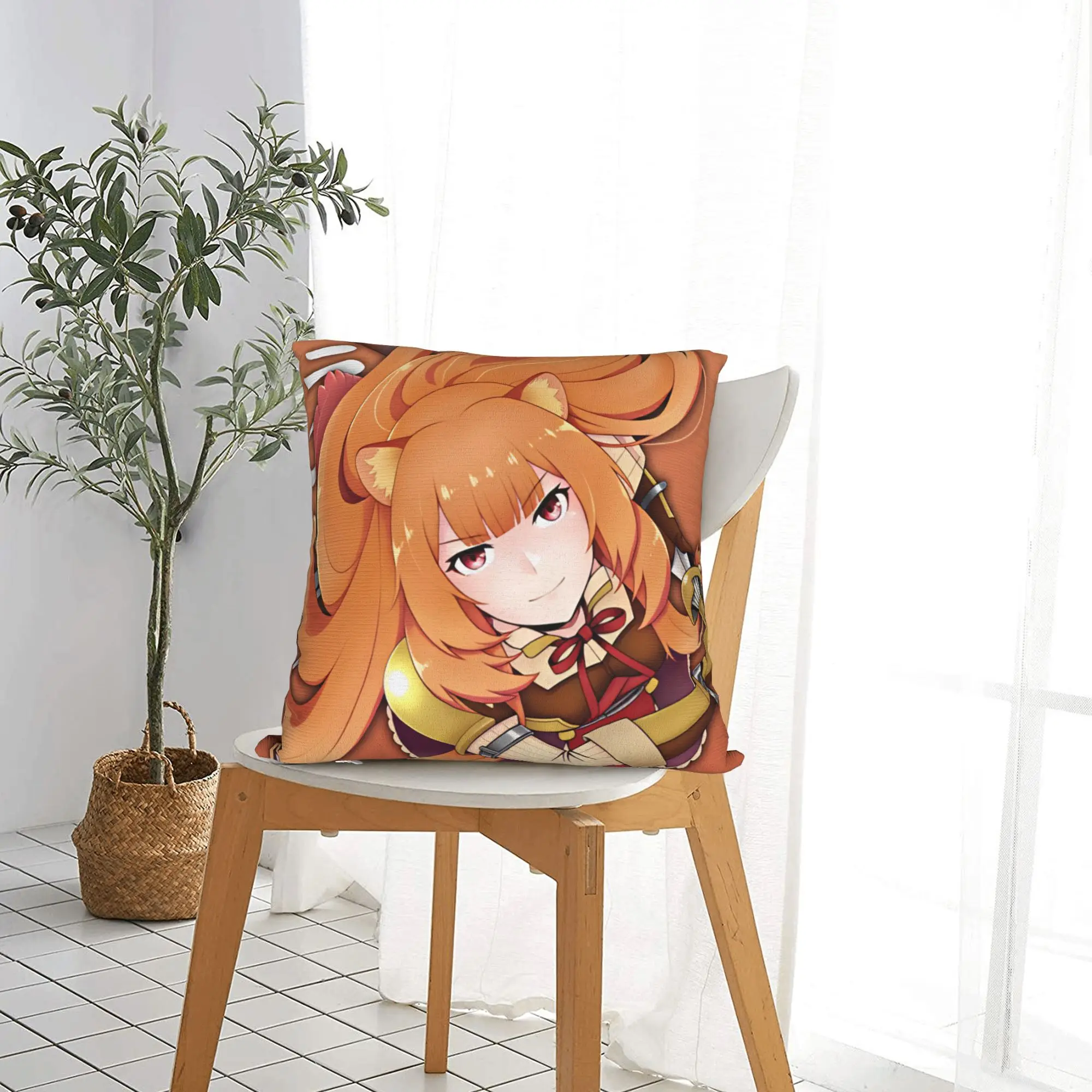 Фото Наволочка Raphtalia S-Shield Hero TRotSH – милая, забавная и удобная наволочка для дивана в гостиной. №5