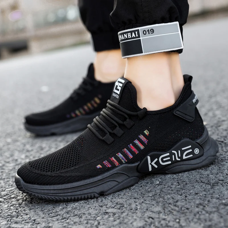 Men Running Shoes Mesh Sneakers Casual Walking Sport Footwear Non-Slip Flat Jogging Athletic Fashion Zapatillas Size 39-47