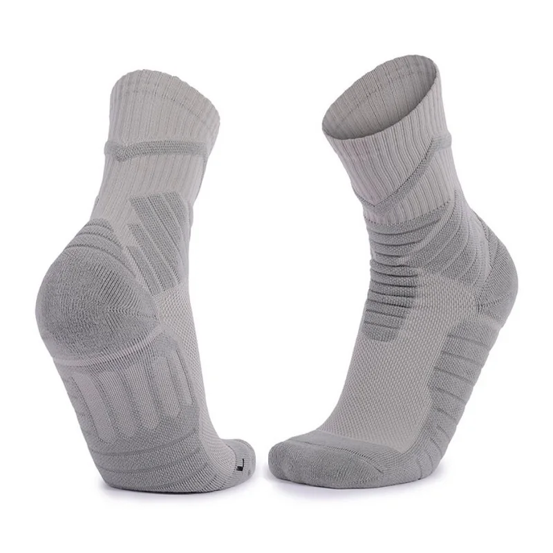 Men Professional Sports Socks Breathable Elite Damping Sweat Absorption Basketball Socks Towel Bottom Non-Slip Compression Socks