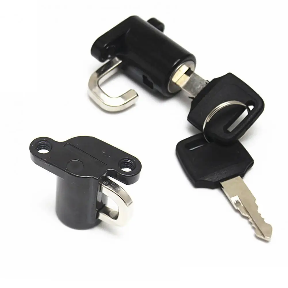 

with Two Keys Practical Motorcycle Security Key Padlock Black motorcycle helmet lock Solid for Cycling
