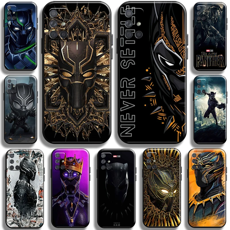 

Marvel Avengers Black Panther For Samsung Galaxy A71 A71 5G Phone Case Coque Liquid Silicon Shockproof TPU Carcasa Back Soft