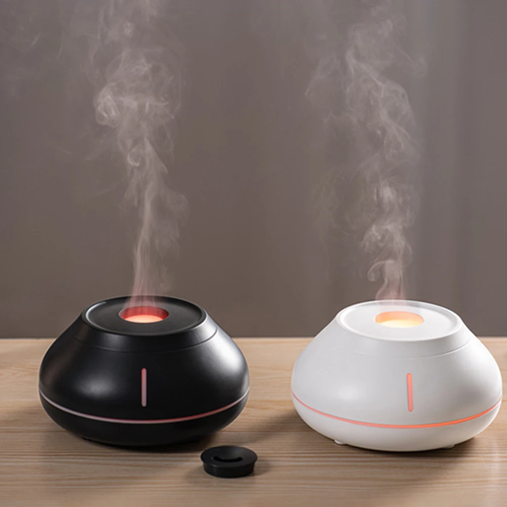 

Flame Aroma Diffuser Waterless Auto-Off Air Humidifier Ultra Quiet Aromatherapy Humidifiers with Colorful Light for Home Bedroom