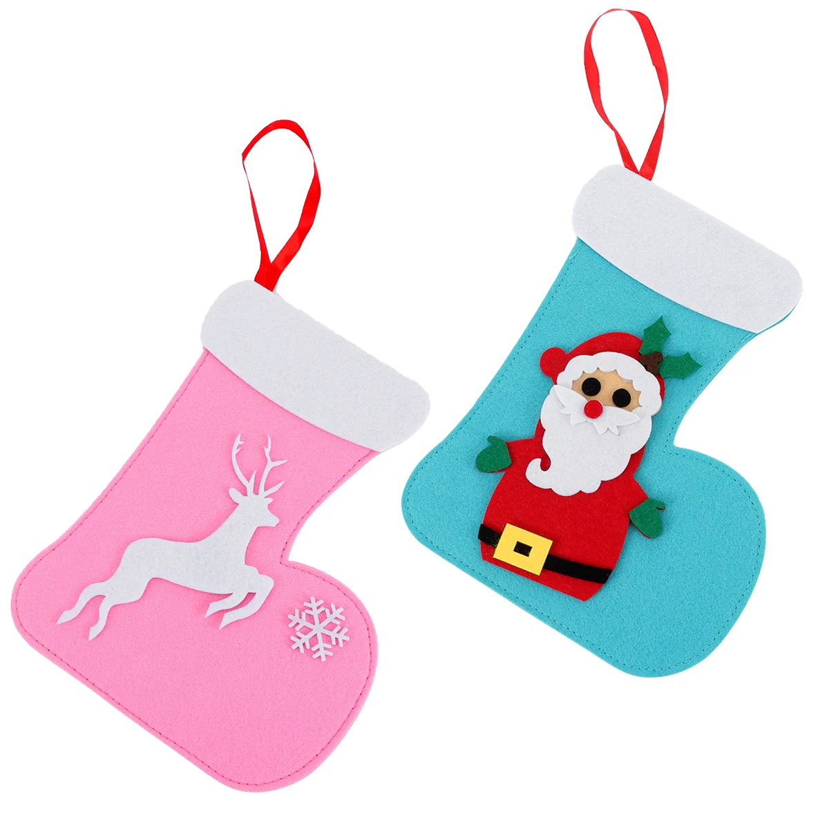 

Christmas Stockingsock Stockings Santa Tree Holidayholdergift Hanging Fireplace Set Present Snowflake Felt Reindeer Socks Hanger