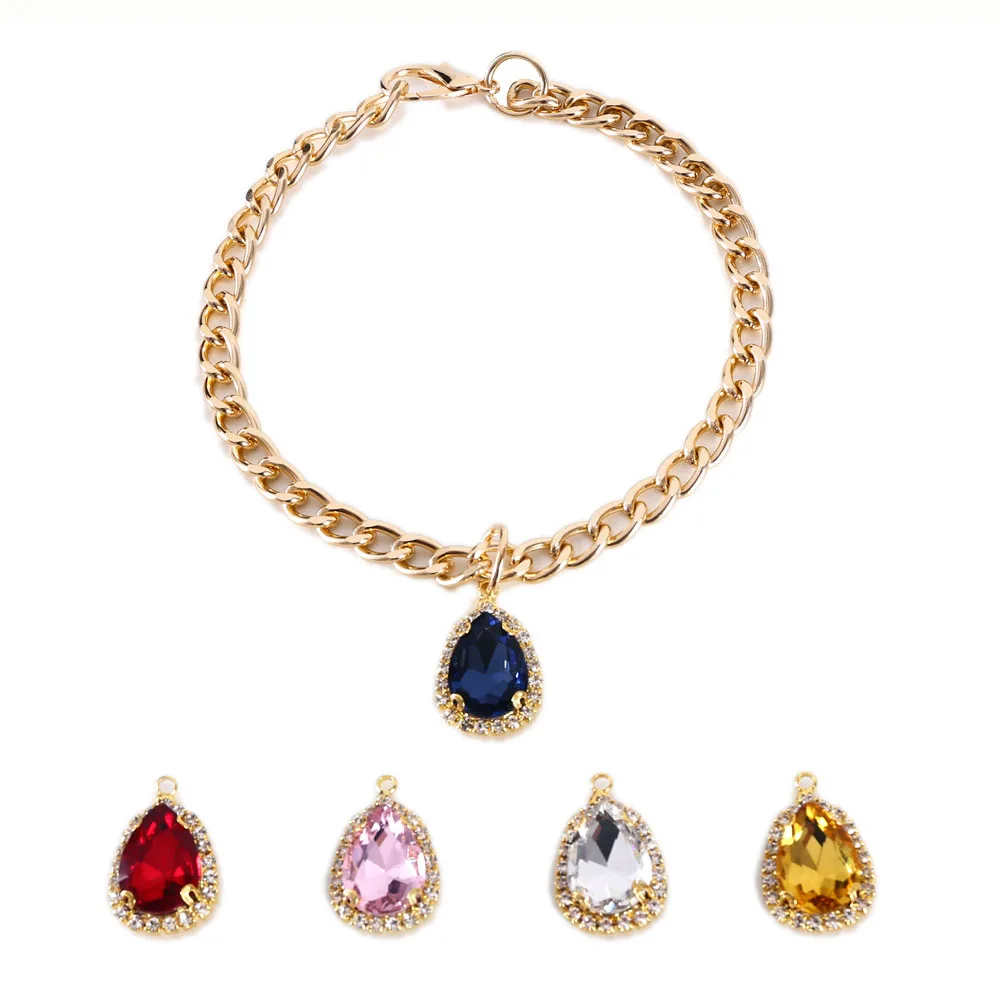 

Cat Collar Dog Princess Love Cat Necklace Handmade Birthday Party Necklace Cat Accessories Pet Puppy Crystal Diamond Pendant