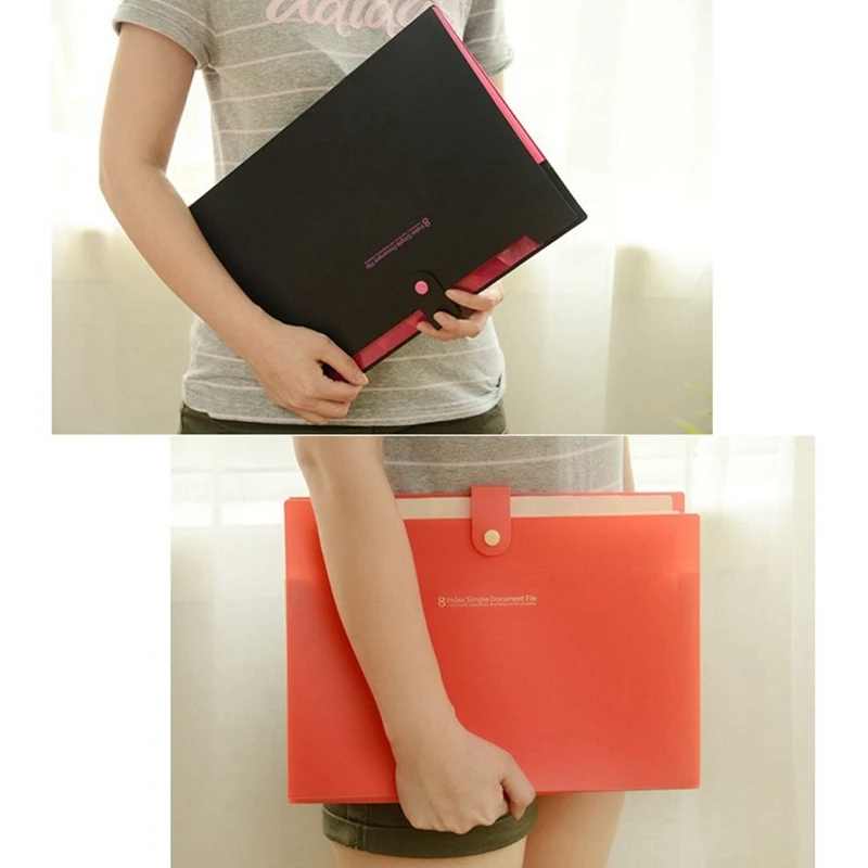 4 PCS Portable Accordion Document File Folders Expanding Letter Organizer 8 Pockets |