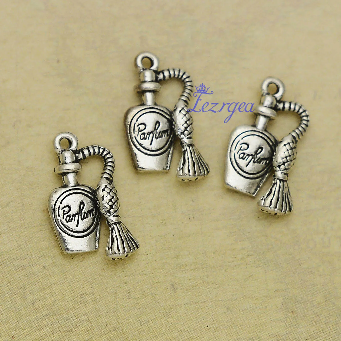 

30pcs/lot--19x10mm Antique Silver Plated Perfume Charms Pendants DIY Keychain Supplies Jewelry Making Findings Accessories