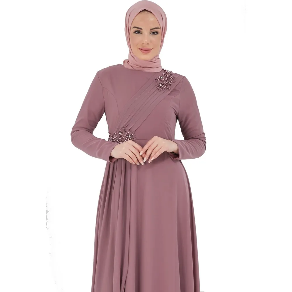 

Шифоновое вечернее платье-хиджаб с кружевом и отделкой из сетчатой ткани Dorlie сетка 7622