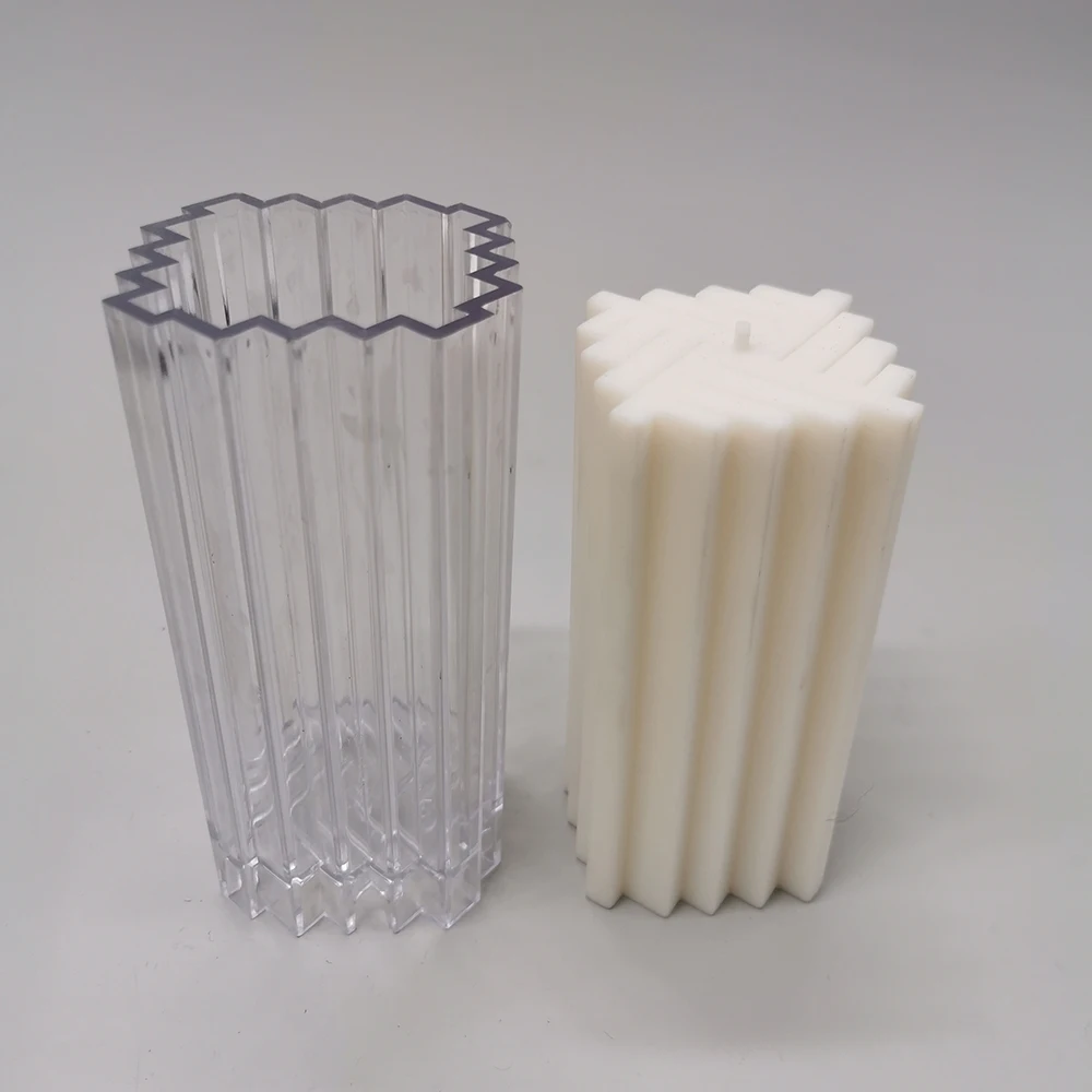 

Woven Pattern Square Column Candle Molds DIY Handmade Plastic Candle Making Aromatic Gypsum Candle Mold Home Decor Ornament
