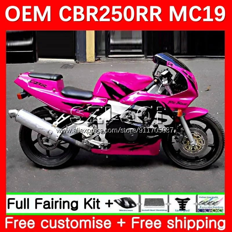 

Injection Body For HONDA CBR250RR MC19 CBR250 CBR 250 RR CC 250RR 88 89 CBR 250CC 1988 1989 OEM Fairing Kit 26LQ.93 glossy pink