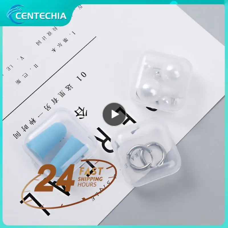 

4~40PCS Empty Plastic Clear Mini Empty Square Small Boxes Jewelry Ear Plugs Container Nail Art Decor Diamond Storage Case