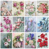chenistory oil painting by numbers handmade picture drawing elegant flowers number painting wall decor gift coloring by number