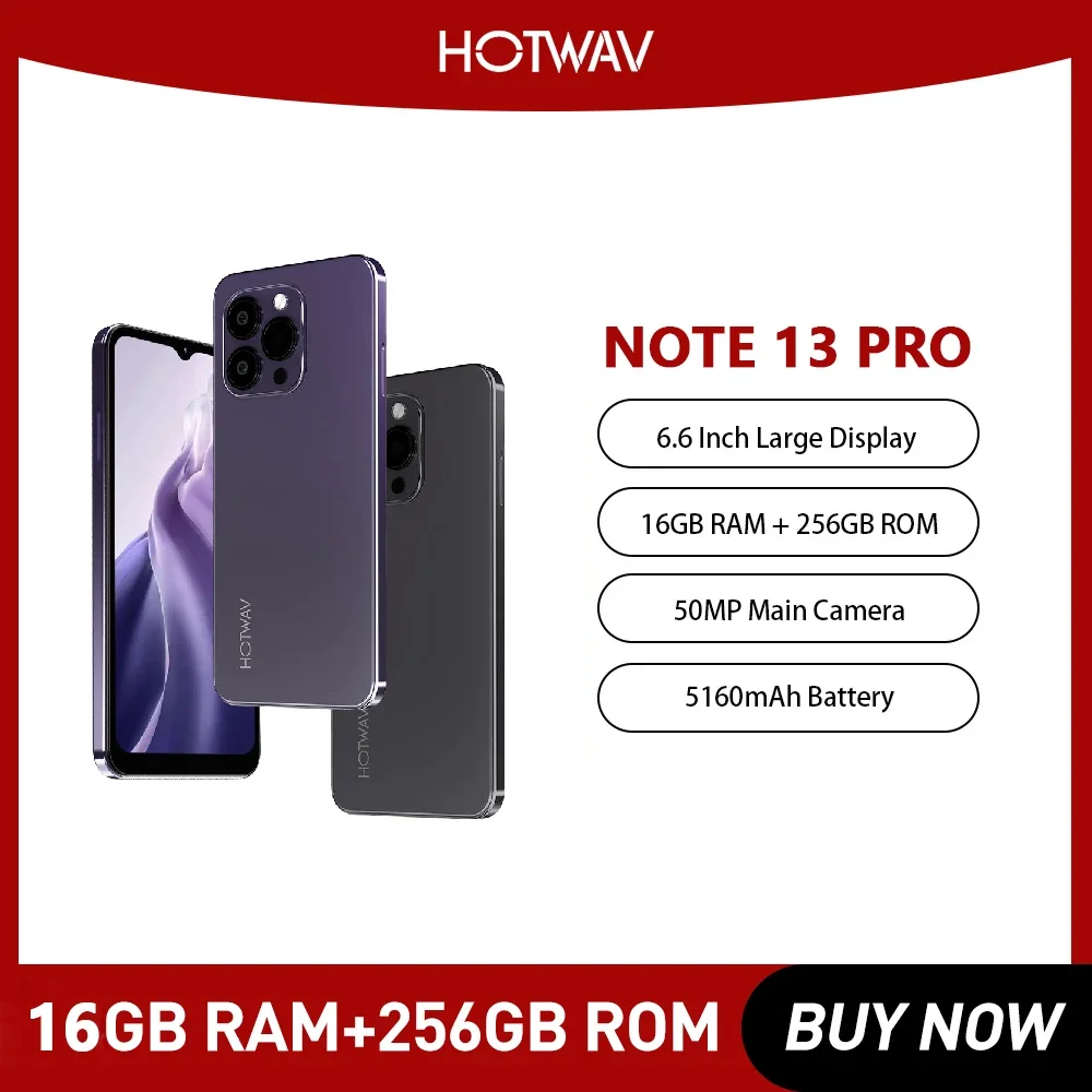 HOTWAV Note 13 Pro смартфон экран 6 дюйма 16 ГБ + 256 5160 мАч