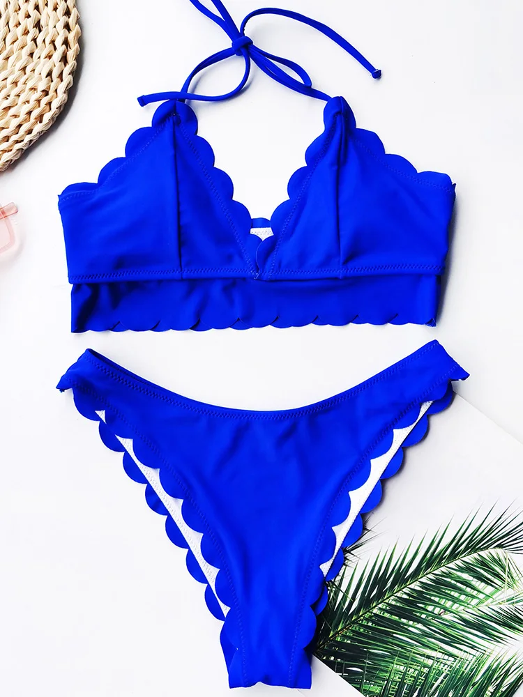 INGAGA сексуальные бикини пуш-ап купальники женский купальник с фестонами 2022