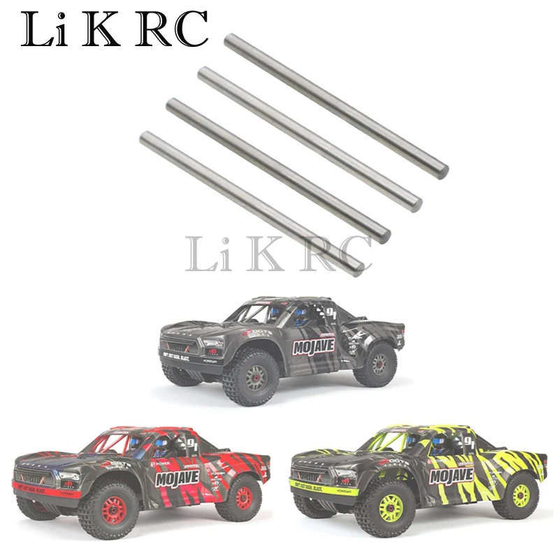 

4Pcs Hinge Pin Lower 4X67.5Mm ARAC5032 For ARRMA 6S 1/7 Limitless Infraction 1/8 Typhon Kraton RC Car Parts,Silver