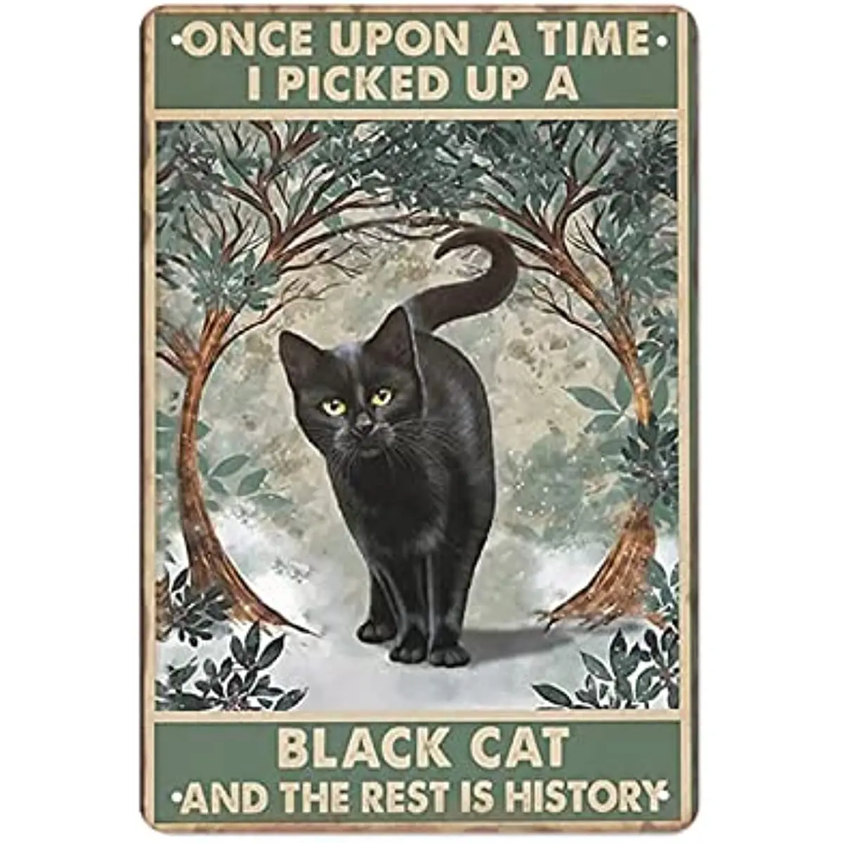 

Новый металлический жестяной винтажный знак однажды я взял Черный кот отдых история кофе для дома, гостиной, сада, спальни