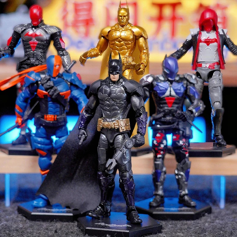 Фото Высокое качество F5 Roundd Culture Batman Series Модель Кукла Arkham Knight Deathstroke Красный Капюшон Настольная Модель Игрушки Кукла Фестиваль Подарок №3