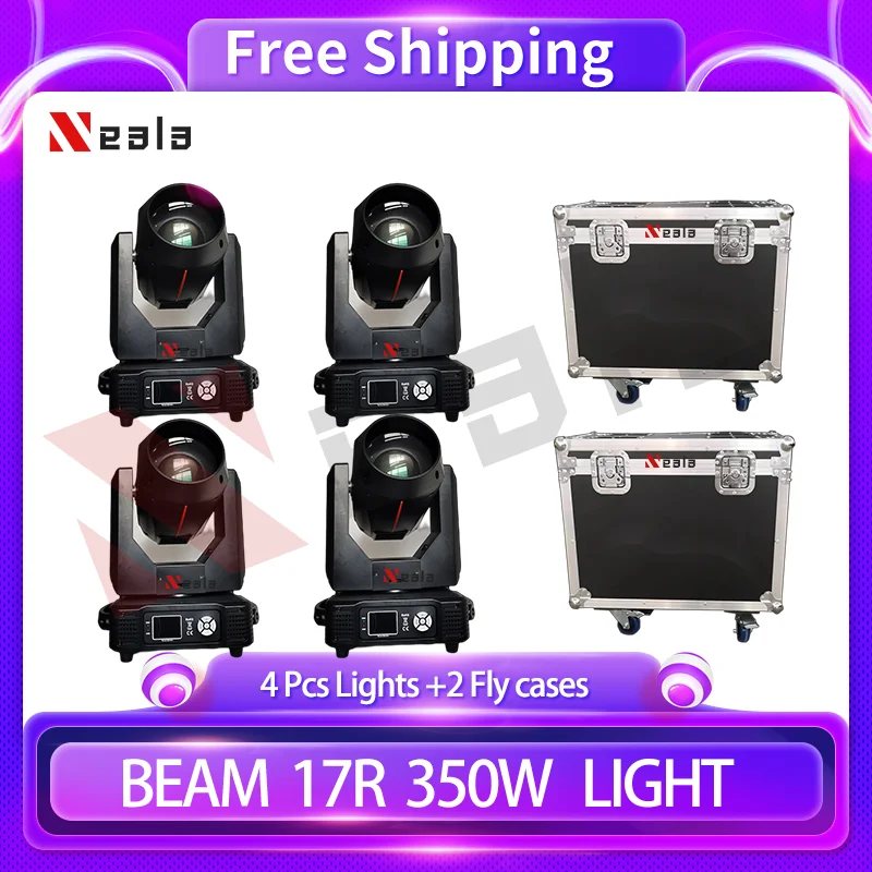

4Pcs Lyre Beam 17R 350W Moving Head Stage Light Sharpy Gobo Super Bright Dj Wedding Party Touch Screen DMX512 Bar