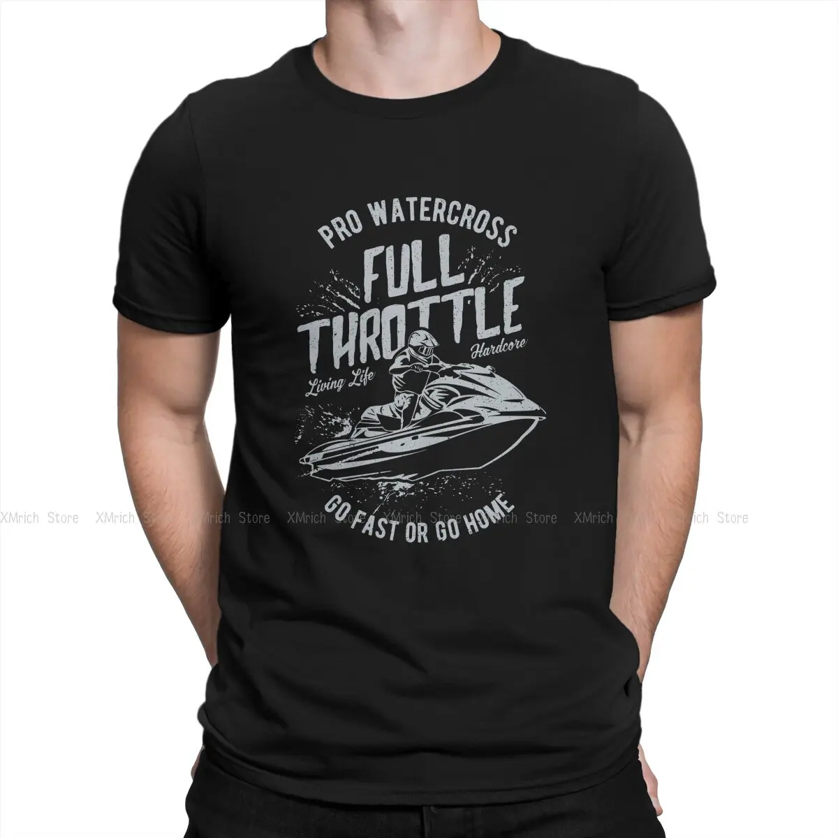 

Full Throttle Jet Ski Pro Watercross Men T Shirt Water Sports Lover Creative Tees Short Sleeve Crewneck T-Shirt Cotton Gift Idea