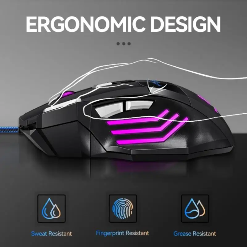 

7-key Wired Mouse Colorful Breathing Luminous Electric Competition Mouse Game Mouse Photoelectric Mouse