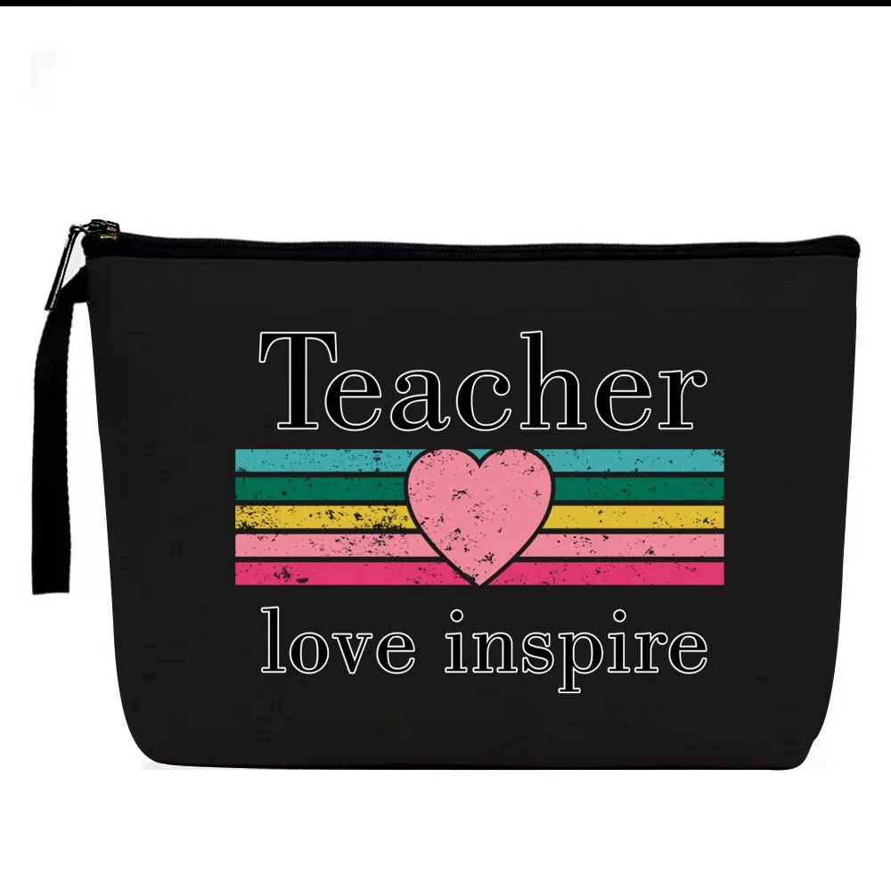 

Women Makeup Bag Cosmetic Bag Teacher Pouch Merci Maîtresse Teacher's Storage Bag Cosmetic Purse Zipper Pouches Gift for Teacher