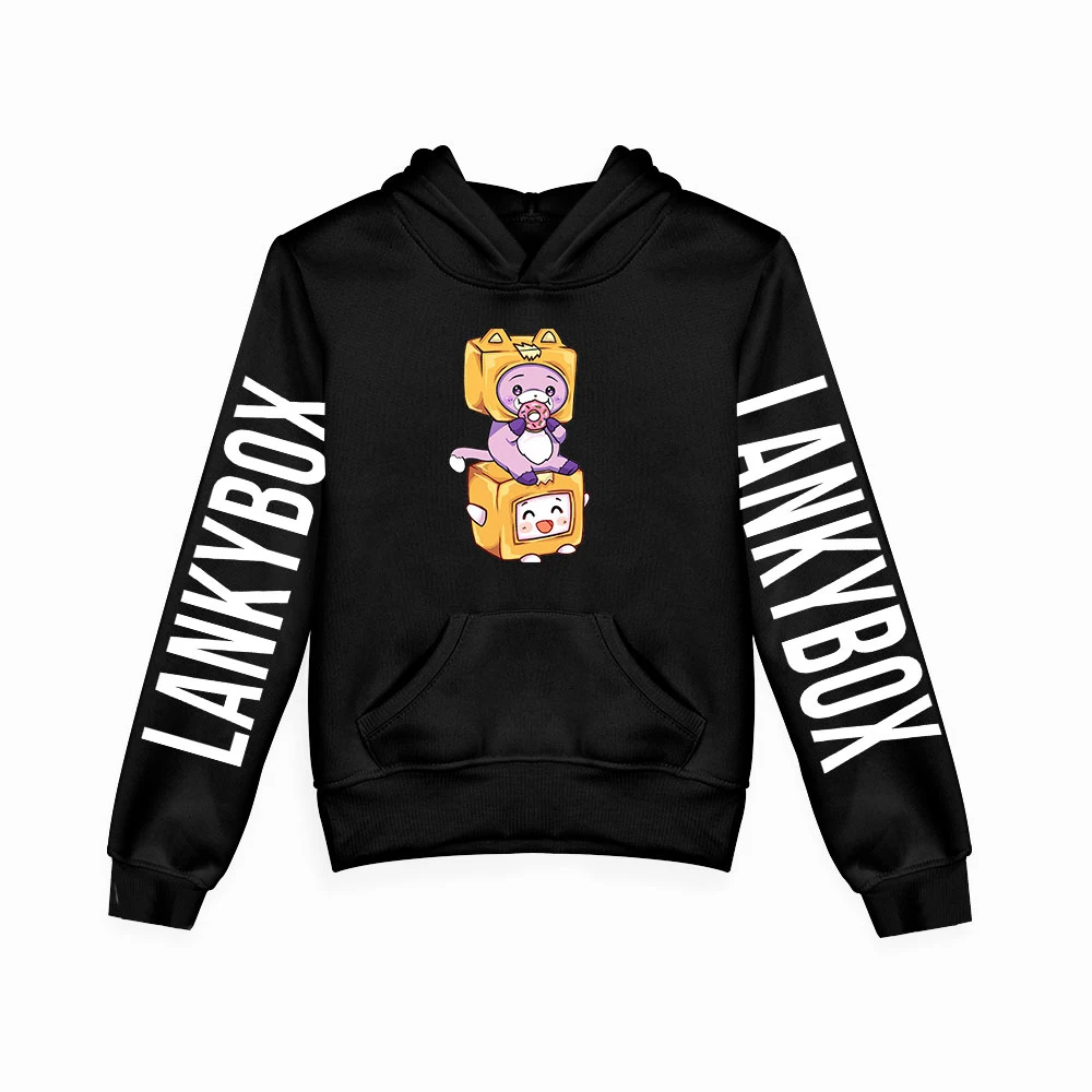 

New LankyBox 2D Girls Harajuku Kawaii Hoodies Children's Cartoon Hoodie Pullover Unisex Costume Kids Pullover