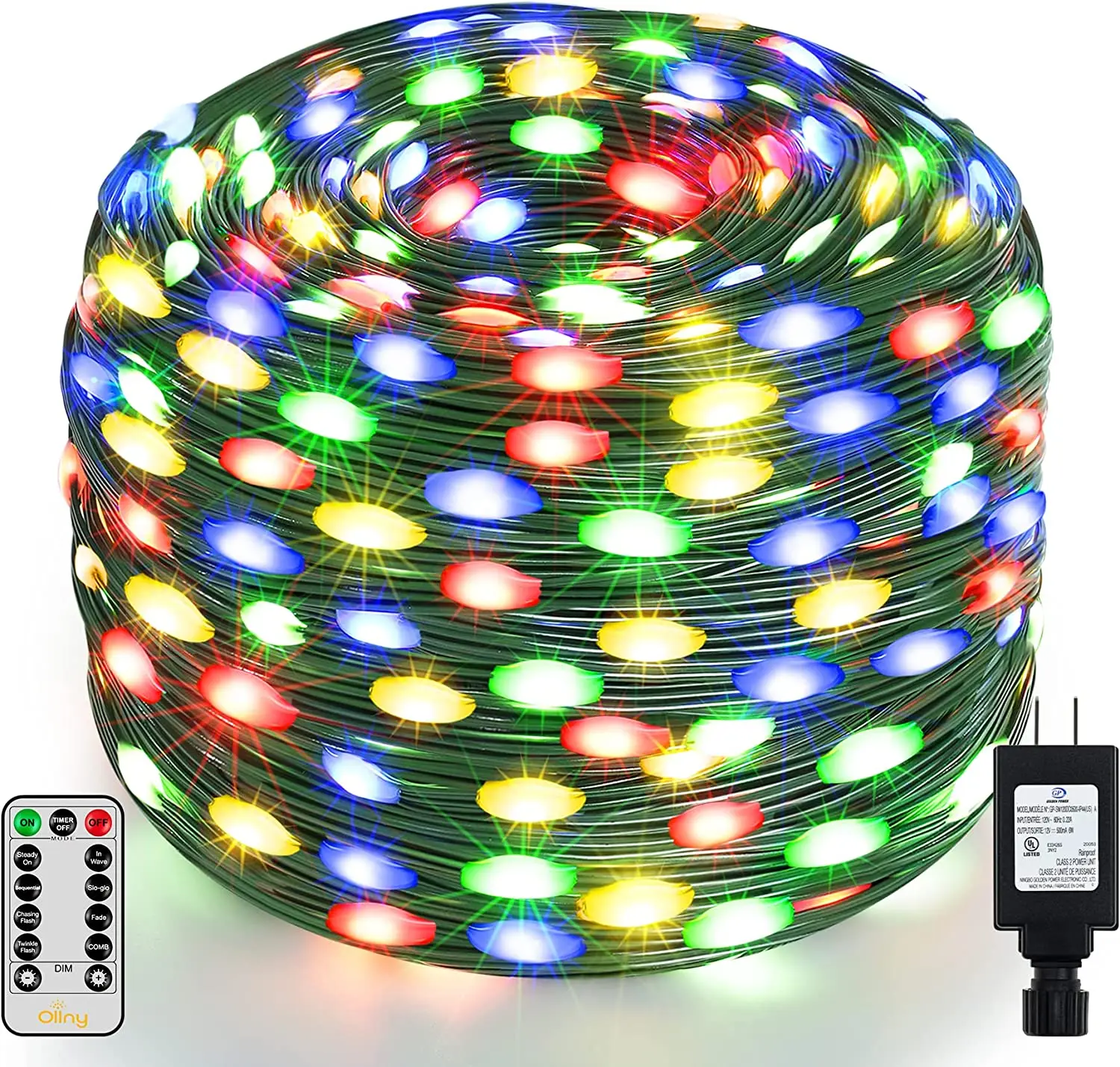 

Christmas Lights Outdoor 800LED 100M Green Wire Christmas Tree Light with Remote 8 Flash Modes for House Home Indoor Decorations