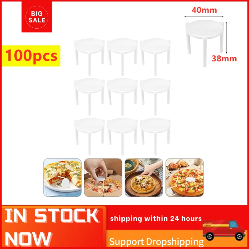 

100Pcs Food grade Pizza Saver Stand Plastic Trip Stack Fixing Rack Pizza box shelves rack Holder Kitchen Baking Accessories Hot