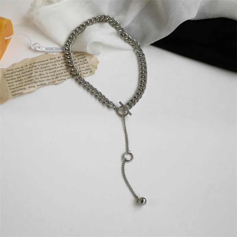 Женское колье-чокер в стиле хип-хоп массивная цепь готическом массивное ожерелье