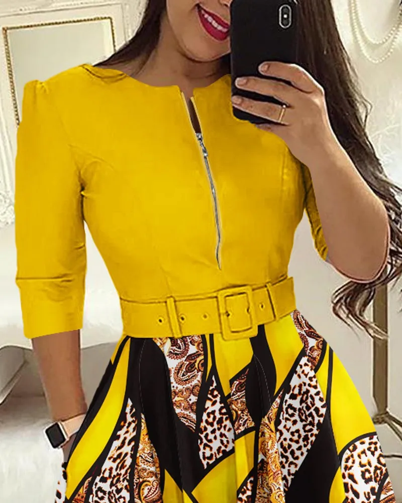 Осенне-зимнее женское платье однотонное Замшевое на молнии с высоким воротником