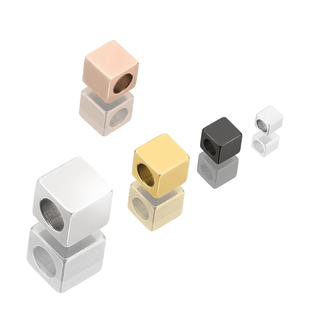 

SEVENLESS Mirror polis Stainless Steel Square Jewelry Pendant Simple Cube Bulk Wholesale Accessories DIY Bracelet Necklace Charm