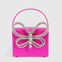 luxury rhinestones butterfly bow evening bag designer box women handbags small party female purses trend hand bags good quality
