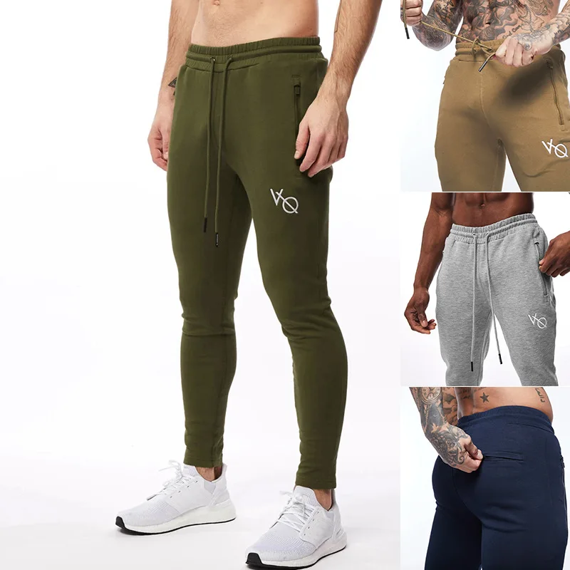 

Men's New Athleisure Slim Fit Fitness Pants Streetwear Cotton Embroidered Zip-Up Pants Joggers Outdoor Running Training Pants
