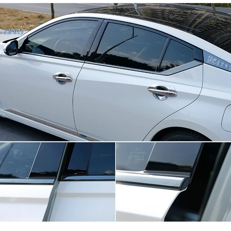 Подходит для Nissan Altima 2019 2020 2021 2022 2023 сталь глянцевая черная углеродистая отделка