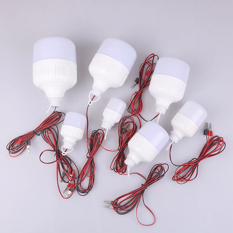 

12-85V 5W-50W Portable Spot Bulb Emergency Lamp Led Light Ampoule LED Light Bulb Daylight Wire Clamp Low Pressure Bulb Lamp 1PC