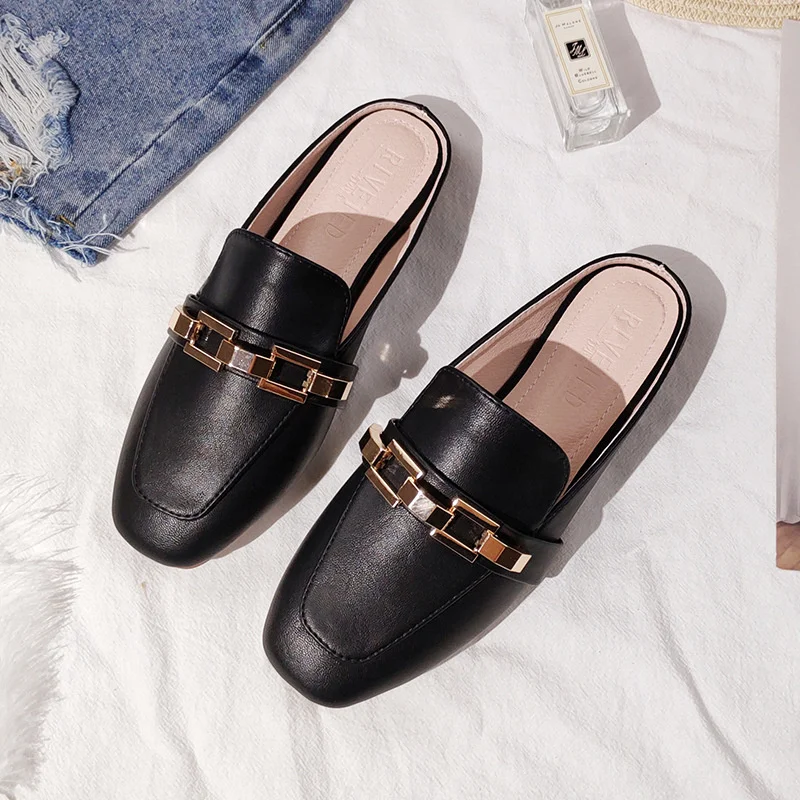 

Женские туфли-слипоны из мягкой кожи с квадратным носком и микрофиброй