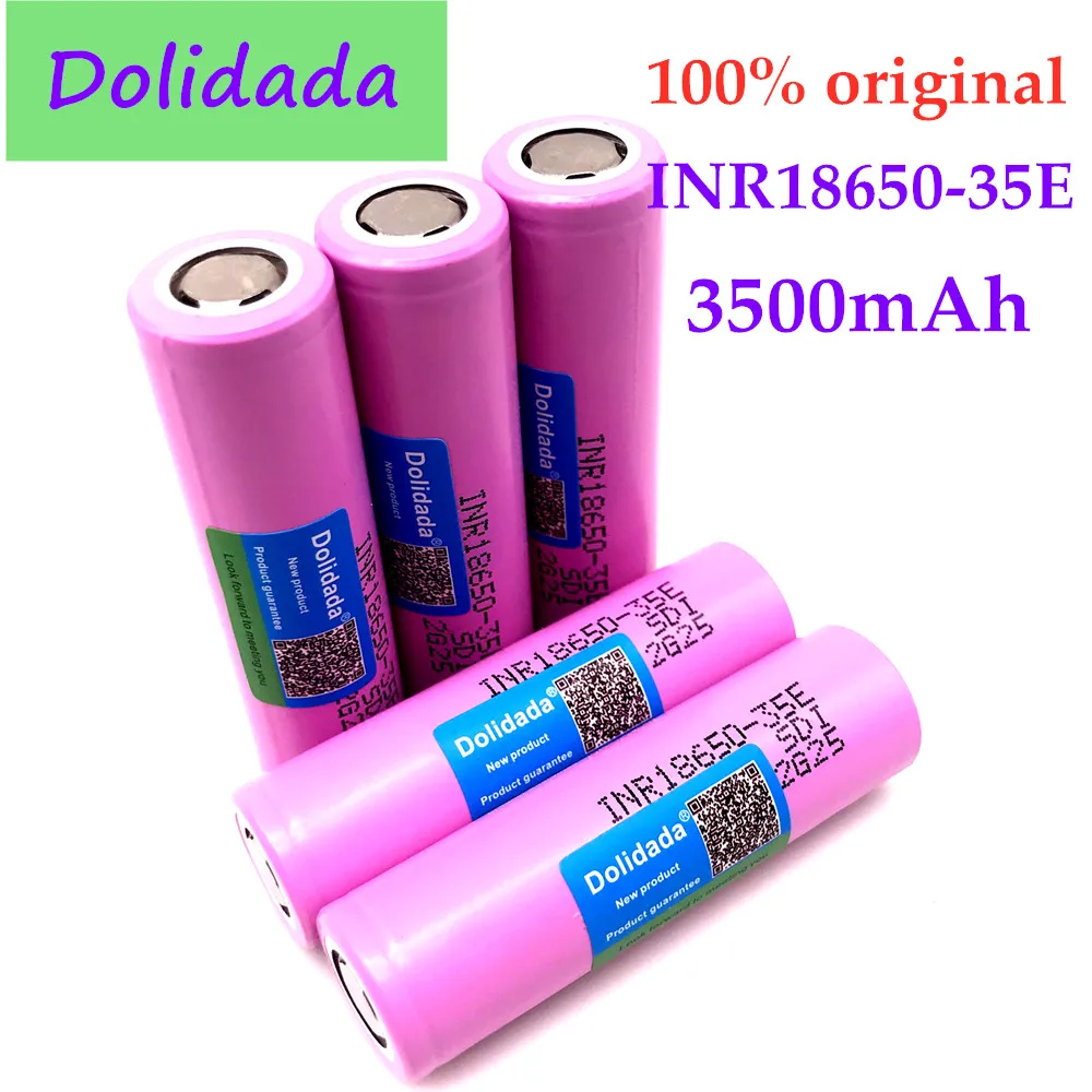 

Dolidada 100% Original 18650 3500mAh 20A discharge INR18650 35E 18650 battery Li-ion 3.7v rechargable Battery