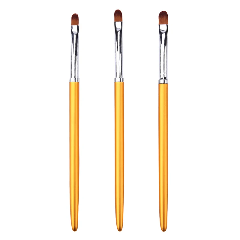 

3 Pcs Nail Art French Stripe Lines Liner Painting Brush Metal Handle Acrylic UV GEL Extension Builder Drawing Pen Manicure Tool