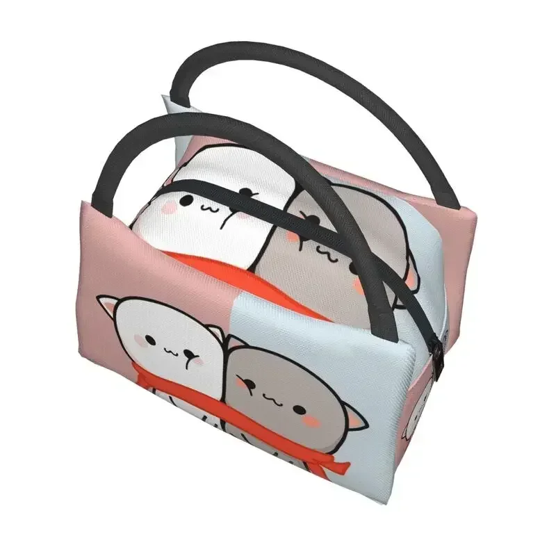 Изолированные сумки для обеда Mochi Cat Peach и Goma на День святого Валентина женщин
