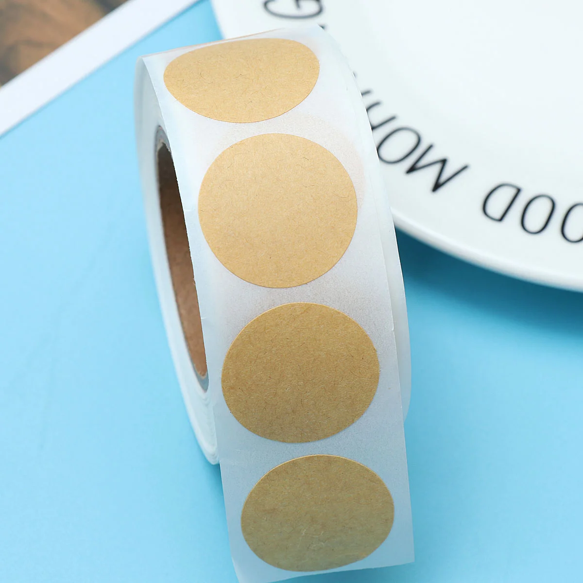 

500 Pcs Sealing Stickers Writable Labels Packaging Kraft Paper Adhesive Round Packing